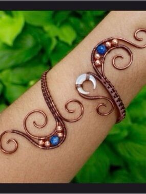 Antique Cooper and Kyanite with Opal Moon Armband